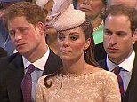 Too much fun last night? Kate proves she has more stamina than the boys as Wills and Harry wear that morning-after look at Queen's Thanksgiving service