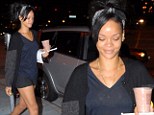 All by myself: Leggy Rihanna steps out without her entourage for a late-night coffee run
