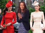 Kate's flying the British flag! Duchess of Cambridge opts for red, blue and cream outfits as she celebrates the Diamond Jubilee in style 